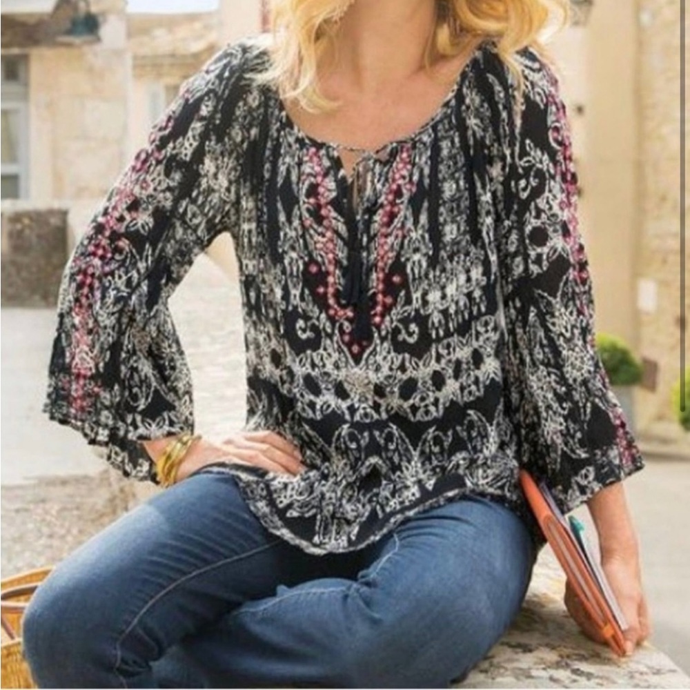 Soft Surroundings Grace Boho Top size Large